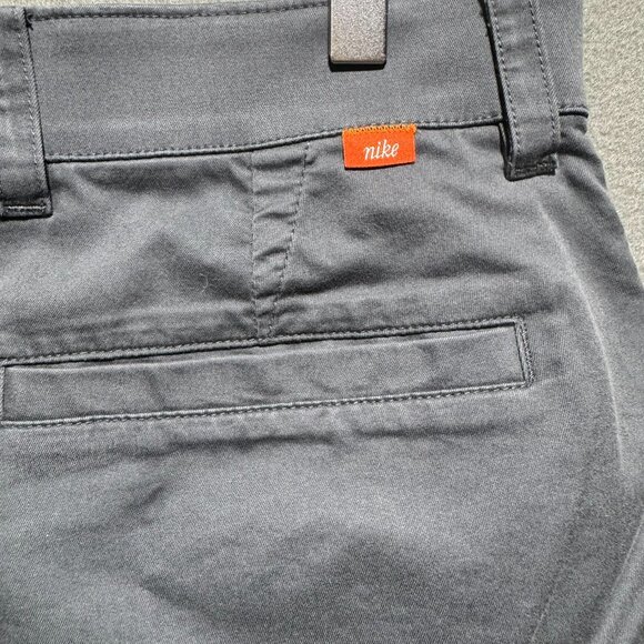 Nike Chino Short Mens Blue Dri Fit Mid-Rise Slash Pocket Flat Front Size 33 - Picture 4 of 6